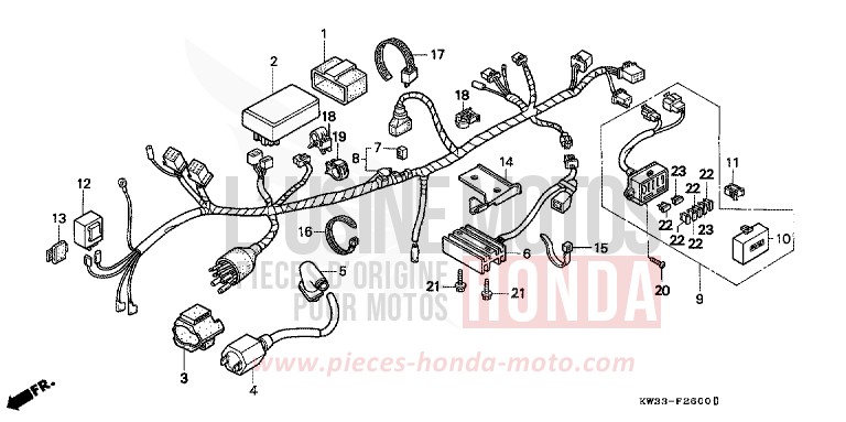 WIRE HARNESS/ IGNITION COIL for Dominator 250 PEARL CRESCENT WHITE-A (NH139) from 1988